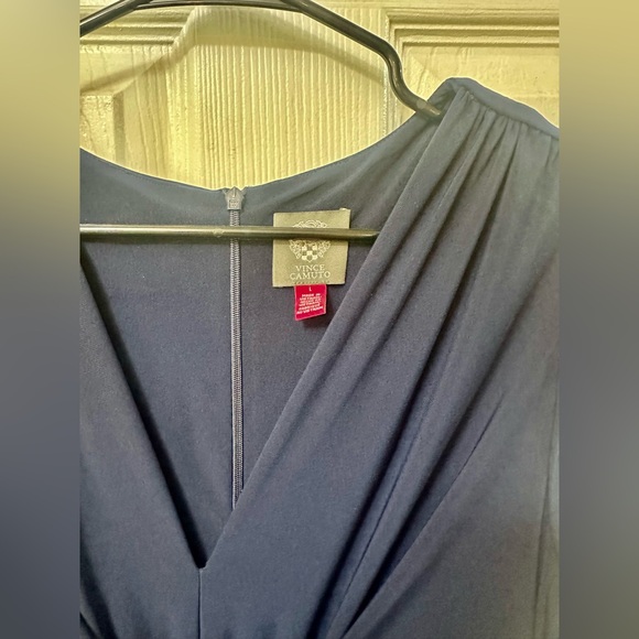 Vince Camuto Twist-Front Plunge Jumpsuit in Navy - Picture 5 of 7